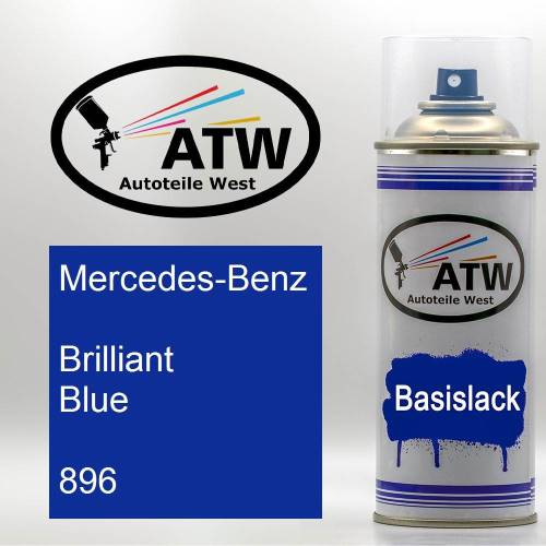 Mercedes-Benz, Brilliant Blue, 896: 400ml Sprühdose, von ATW Autoteile West.